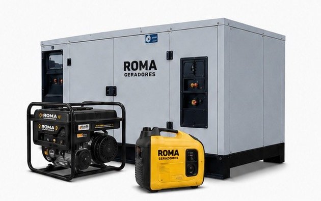 Grupo gerador cabinado, gerador portátil a gasolina e gerador inverter Roma Geradores